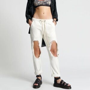 One teaspoon Soft White Shabbies Drawstring Boyfriend Jeans 🆕